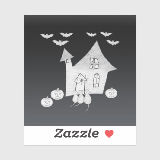 ハロウィーンの夜幽霊のよく出るは家、こうもり、カボチャ シール (シート)