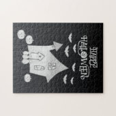 ハロウィーンの夜幽霊のよく出るは家、こうもり、カボチャ ジグソーパズル (横)