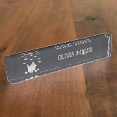 ハロウィーンの夜幽霊のよく出るは家、こうもり、カボチャ デスクネームプレート (側面)