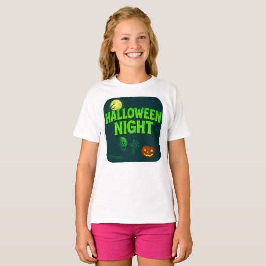 ハロウィーンの夜服不気味パーティー装ユニセックス置 Tシャツ (正面フル)