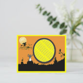 「ハロウィーンの夜」がオレンジ色に輝き、写真を追加 ポストカード (スタンド正面)