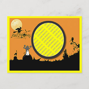 「ハロウィーンの夜」がオレンジ色に輝き、写真を追加 ポストカード