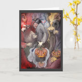 **ハロウィーンの夜** カード (黄色い花)