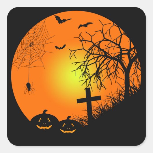 ハロウィーンの夜 スクエアシール (正面)