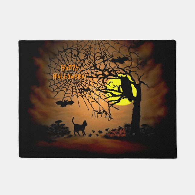 ハロウィーンの夜、ハッピーハローウィン! ドアマット (正面)