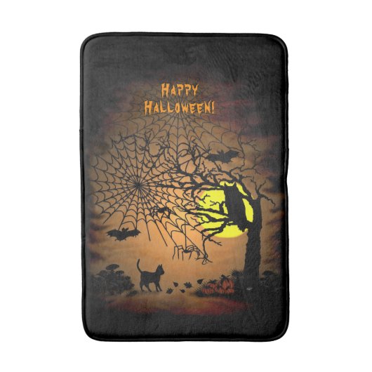 ハロウィーンの夜、ハッピーハローウィン! バスマット (正面縦)
