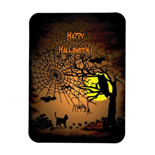ハロウィーンの夜、ハッピーハローウィン! マグネット (縦)