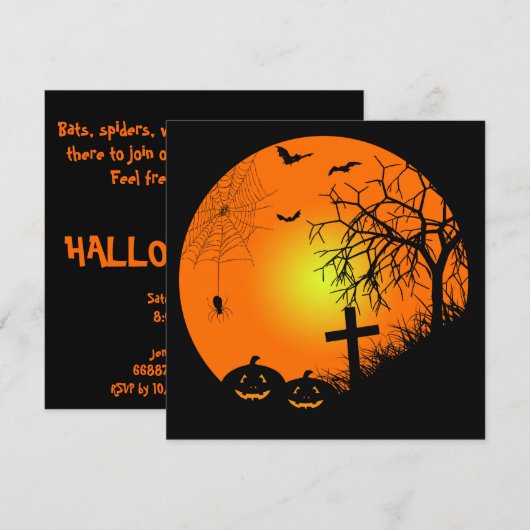 ハロウィーンの夜 招待状 (正面/裏面)