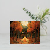 ハロウィーンの夢の風景：フライのお洒落夕べ 箔シーズンポストカード (立ち正面)