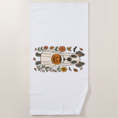 ハロウィーンの大きなダンの花 ビーチタオル (正面)