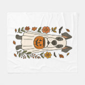 ハロウィーンの大きなダンの花 フリースブランケット (正面(横))