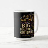 ハロウィーンの大きな美しい死亡記事を待っている コーヒーマグカップ (正面右)