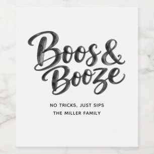 ハロウィーンの大人パーティードリンクにぴったり Funny Boos & Booze ワインラベル
