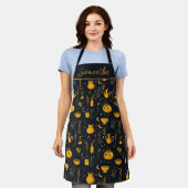 ハロウィーンの大釜とポーション エプロン (着用した状態)