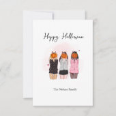 ハロウィーンの女の子 招待状 (正面)