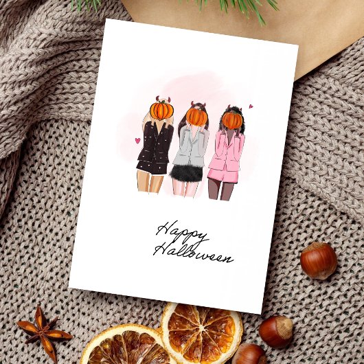 ハロウィーンの女の子 招待状