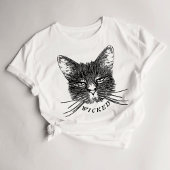 ハロウィーンの女性悪い黒猫Tシャツ Tシャツ