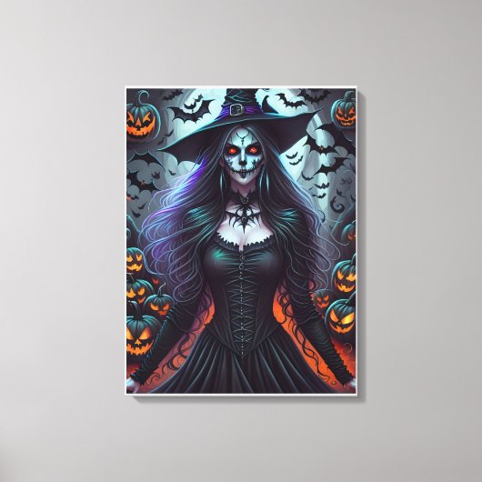 ハロウィーンの女性 キャンバスプリント (正面)