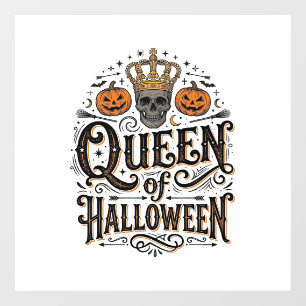 ハロウィーンの女王 ビンテージ スカル パンプキン Tシャツ デザイン ウィンドウサイン