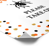 ハロウィーンの好意パーティーサインオレンジ&ブラック紙吹雪 ポスター (角)