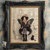 ハロウィーンの妖精と猫をトイレでデコパージュ 薄葉紙