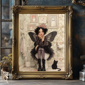 ハロウィーンの妖精と猫をトイレでデコパージュ 薄葉紙