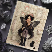 ハロウィーンの妖精と猫をトイレでデコパージュ 薄葉紙