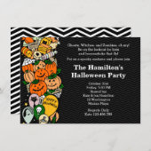 ハロウィーンの子どもの衣装パーティー 招待状 (正面/裏面)