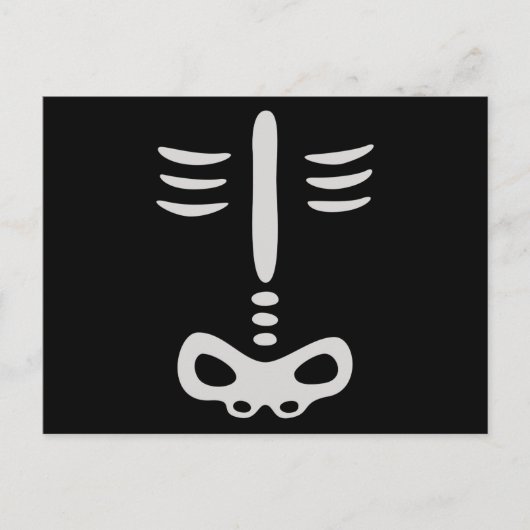 ハロウィーンの子どもスケルトンの衣装 ポストカード (正面)