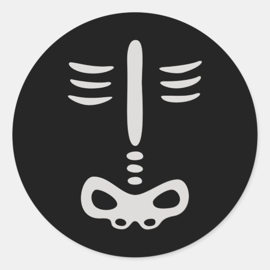 ハロウィーンの子どもスケルトンの衣装 ラウンドシール (正面)