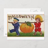 ハロウィーンの子ども ポストカード (正面/裏面)