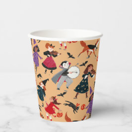 ハロウィーンの子供たちオールオーバープリント衣装オレンジ 紙コップ