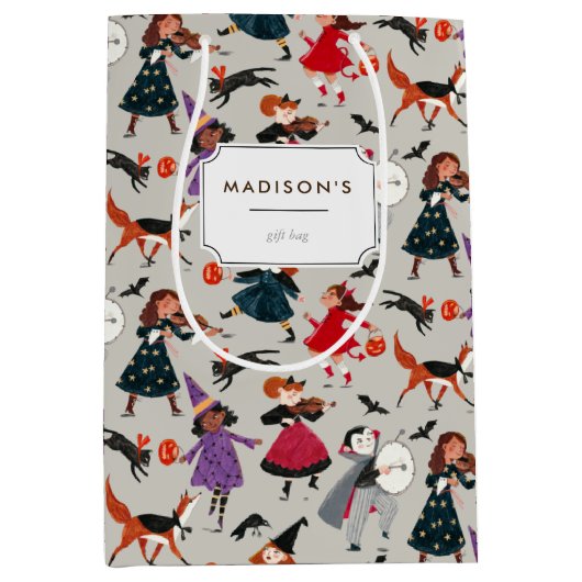 ハロウィーンの子供のパーティー ミディアムペーパーバッグ (正面)