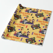 ハロウィーンの子供の名前子供の誕生日パーソナライズ ラッピングペーパー (アンロールド)