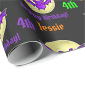 ハロウィーンの子供の名前子供の誕生日パーソナライズ ラッピングペーパー (ロールコーナー)