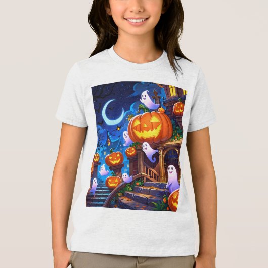 ハロウィーンの子供Tシャツ トライブレンドＴシャツ (正面)