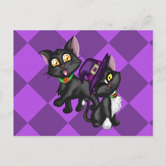 ハロウィーンの子猫 ポストカード (正面)