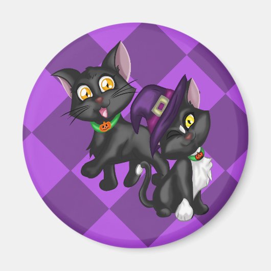 ハロウィーンの子猫 マグネット (正面)