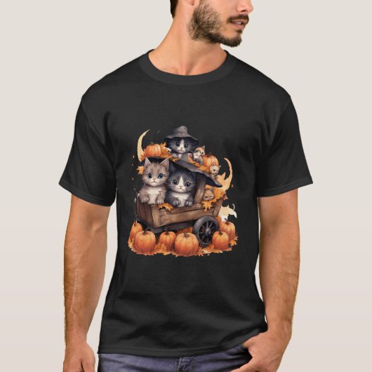 ハロウィーンの子猫 Tシャツ (正面)