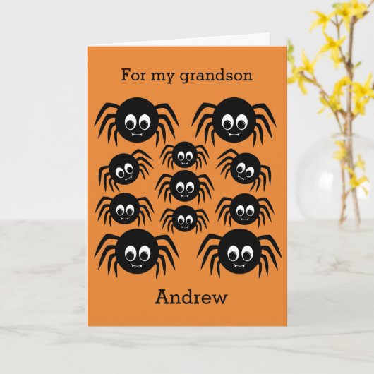 ハロウィーンの孫 カード (黄色い花)