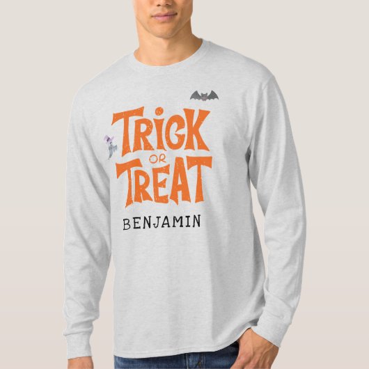 ハロウィーンの家族のマッチング衣装をトリックまたは治療 Tシャツ (正面)