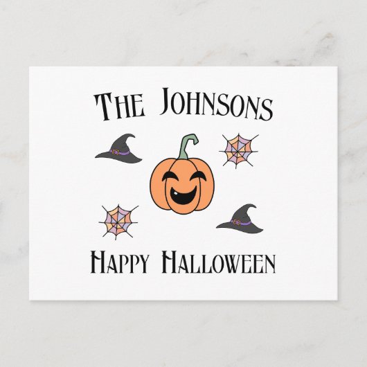 ハロウィーンの家族名 シーズンポストカード (正面)