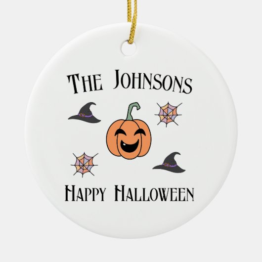 ハロウィーンの家族名 セラミックオーナメント (正面)