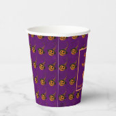 ハロウィーンの小さなオレンジ色のカボチャのトリックまたは治療 紙コップ (右)