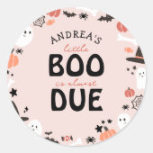 ハロウィーンの小さなブーはほとんど赤ちゃんシャワー ラウンドシール (正面)