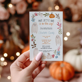 ハロウィーンの小さなブー幽霊少年の赤ちゃんシャワー 招待状