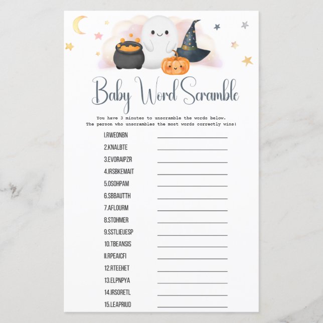 ハロウィーンの小さなブー語スクランブルシャワーゲーム (正面)