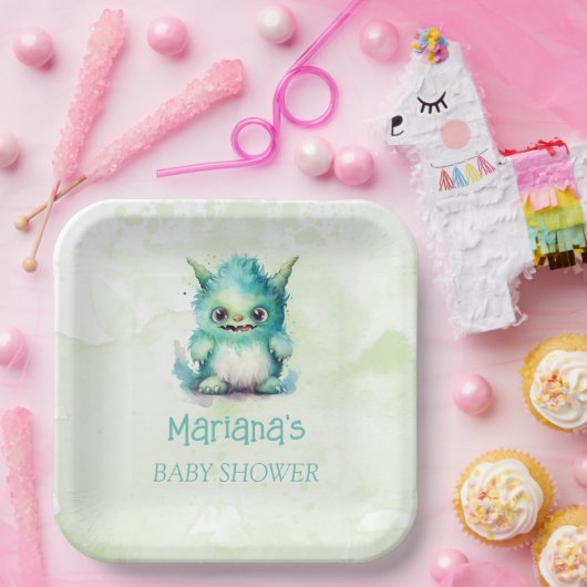 ハロウィーンの小さなモンスターボーイ赤ちゃんシャワー ペーパープレート (パーティー)