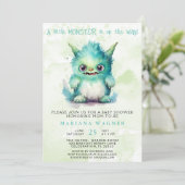 ハロウィーンの小さなモンスターボーイ赤ちゃんシャワー 招待状 (スタンド正面)