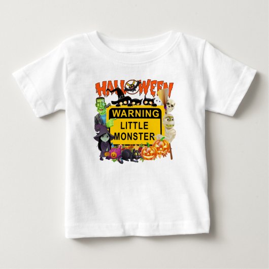 ハロウィーンの小さな怪物 ベビーTシャツ (正面)